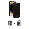 MARSİLYAN™- iPhone 15 Pro Max Kılıf Vadi Çizgi Prime - Siyah Vanessa Magic Cam + PVD Metal Kamera Lens - LT
