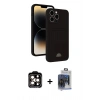 MARSİLYAN™- iPhone 15 Pro Max Kılıf Vadi Çizgi Prime - Siyah Vanessa Magic Cam + PVD Metal Kamera Lens - TU