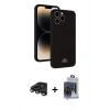 MARSİLYAN™- iPhone 15 Pro Max Kılıf Vadi Çizgi Prime - Siyah Vanessa Magic Cam + Raze Metal Kamera Lens - TMGI