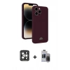 MARSİLYAN™- iPhone 15 Pro Max Kılıf Vadi Çizgi Prime - Siyah Vanessa Magic Hayalet Cam + PVD Metal Kamera Lens - GI