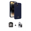 MARSİLYAN™- iPhone 15 Pro Max Kılıf Vadi Çizgi Prime - Siyah Vanessa Magic Hayalet Cam + PVD Metal Kamera Lens - TU