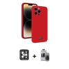 MARSİLYAN™- iPhone 15 Pro Max Kılıf Vadi Çizgi Prime - Siyah Vanessa Magic Hayalet Cam + PVD Metal Kamera Lens - GI