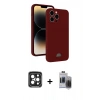 MARSİLYAN™- iPhone 15 Pro Max Kılıf Vadi Çizgi Prime - Siyah Vanessa Magic Hayalet Cam + PVD Metal Kamera Lens - SH