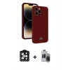 MARSİLYAN™- iPhone 15 Pro Max Kılıf Vadi Çizgi Prime - Siyah Vanessa Magic Hayalet Cam + PVD Metal Kamera Lens - TU