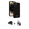 MARSİLYAN™- iPhone 15 Pro Max Kılıf Vadi Çizgi Prime - Siyah Vanessa Magic Hayalet Cam + Raze Metal Kamera Lens - GS