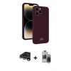 MARSİLYAN™- iPhone 15 Pro Max Kılıf Vadi Çizgi Prime - Siyah Vanessa Magic Hayalet Cam + Raze Metal Kamera Lens - GS