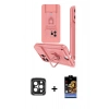 MARSİLYAN™- iPhone 15 Pro Max Kılıf Vadi Form Prime - Siyah Buffer Hayalet Cam Ekran Koruyucu + PVD Metal Kamera Lens - SH