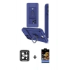 MARSİLYAN™- iPhone 15 Pro Max Kılıf Vadi Form Prime - Siyah Buffer Hayalet Cam Ekran Koruyucu + PVD Metal Kamera Lens - SH