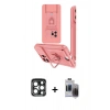 MARSİLYAN™- iPhone 15 Pro Max Kılıf Vadi Form Prime - Siyah Vanessa Magic Hayalet Cam + Lacivert PVD Metal Kamera Lens
