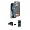 MARSİLYAN™- iPhone 15 Pro Max Kılıf Vadi Klasik Serisi - Şeffaf 360 Full Body Arka Koruyucu + Raze Metal Kamera Lens - GS