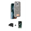 MARSİLYAN™- iPhone 15 Pro Max Kılıf Vadi Klasik Serisi - Şeffaf 360 Full Body Arka Koruyucu + Raze Metal Kamera Lens - TMGI