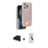 MARSİLYAN™- iPhone 15 Pro Max Kılıf Vadi Klasik Serisi - Şeffaf Pasifik Cam Ekran Koruyucu + Raze Metal Kamera Lens - SH