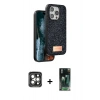 MARSİLYAN™- iPhone 15 Pro Max Kılıf Vadi Klasik Serisi - Siyah 360 Mat Full Body Arka Koruyucu + PVD Metal Kamera Lens - GI