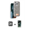 MARSİLYAN™- iPhone 15 Pro Max Kılıf Vadi Klasik Serisi - Siyah 360 Mat Full Body Arka Koruyucu + PVD Metal Kamera Lens - GI