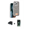 MARSİLYAN™- iPhone 15 Pro Max Kılıf Vadi Klasik Serisi - Siyah 360 Mat Full Body Arka Koruyucu + Raze Metal Kamera Lens - LT