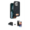 MARSİLYAN™- iPhone 15 Pro Max Kılıf Vadi Klasik Serisi - Siyah 3D Antistatik Mat Seramik Nano Ekran Koruyucu + Raze Metal Kamera Lens - LT