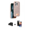 MARSİLYAN™- iPhone 15 Pro Max Kılıf Vadi Klasik Serisi - Siyah 3D Antistatik Mat Seramik Nano Ekran Koruyucu + Raze Metal Kamera Lens - TMGI