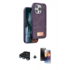 MARSİLYAN™- iPhone 15 Pro Max Kılıf Vadi Klasik Serisi - Siyah 3D Antistatik Mat Seramik Nano Ekran Koruyucu + Raze Metal Kamera Lens - LT