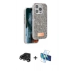 MARSİLYAN™- iPhone 15 Pro Max Kılıf Vadi Klasik Serisi - Siyah 3D Antistatik Seramik Nano Ekran Koruyucu + Raze Metal Kamera Lens - TMGI