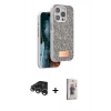 MARSİLYAN™- iPhone 15 Pro Max Kılıf Vadi Klasik Serisi - Siyah Bilvis 3D Cam Ekran Koruyucu + Raze Metal Kamera Lens - GS
