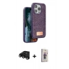 MARSİLYAN™- iPhone 15 Pro Max Kılıf Vadi Klasik Serisi - Siyah Bilvis 3D Cam Ekran Koruyucu + Raze Metal Kamera Lens - SH