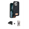 MARSİLYAN™- iPhone 15 Pro Max Kılıf Vadi Klasik Serisi - Siyah Bilvis 3D Cam Ekran Koruyucu + Raze Metal Kamera Lens - GS
