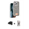 MARSİLYAN™- iPhone 15 Pro Max Kılıf Vadi Klasik Serisi - Siyah Bilvis 3D Cam Ekran Koruyucu + Raze Metal Kamera Lens - SH
