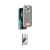 MARSİLYAN™- iPhone 15 Pro Max Kılıf Vadi Klasik Serisi - Siyah Bilvis 3D Mat Cam Ekran Koruyucu