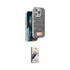 MARSİLYAN™- iPhone 15 Pro Max Kılıf Vadi Klasik Serisi - Siyah Bilvis 3D Mat Cam Ekran Koruyucu