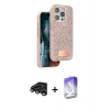MARSİLYAN™- iPhone 15 Pro Max Kılıf Vadi Klasik Serisi - Siyah Bilvis 5in1 3D Magic Cam Ekran Koruyucu + Raze Metal Kamera Lens - TMGI