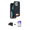 MARSİLYAN™- iPhone 15 Pro Max Kılıf Vadi Klasik Serisi - Siyah Bilvis 5in1 3D Magic Cam Ekran Koruyucu + Raze Metal Kamera Lens - TMGI