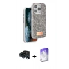 MARSİLYAN™- iPhone 15 Pro Max Kılıf Vadi Klasik Serisi - Siyah Bilvis 5in1 3D Magic Cam Ekran Koruyucu + Raze Metal Kamera Lens - LT
