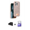MARSİLYAN™- iPhone 15 Pro Max Kılıf Vadi Klasik Serisi - Siyah Bilvis 5in1 5D Magic Hayalet Cam Ekran Koruyucu + Raze Metal Kamera Lens - SH