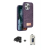 MARSİLYAN™- iPhone 15 Pro Max Kılıf Vadi Klasik Serisi - Siyah Bilvis Hayalet Cam Ekran Koruyucu + Raze Metal Kamera Lens - GS