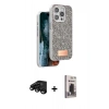 MARSİLYAN™- iPhone 15 Pro Max Kılıf Vadi Klasik Serisi - Siyah Bilvis Hayalet Cam Ekran Koruyucu + Raze Metal Kamera Lens - SH