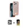 MARSİLYAN™- iPhone 15 Pro Max Kılıf Vadi Klasik Serisi - Siyah Buffer Cam Ekran Koruyucu + PVD Metal Kamera Lens - LT