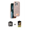 MARSİLYAN™- iPhone 15 Pro Max Kılıf Vadi Klasik Serisi - Siyah Buffer Cam Ekran Koruyucu + PVD Metal Kamera Lens - TU