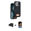 MARSİLYAN™- iPhone 15 Pro Max Kılıf Vadi Klasik Serisi - Siyah Buffer Hayalet Cam Ekran Koruyucu + Raze Metal Kamera Lens - TMGI