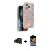 MARSİLYAN™- iPhone 15 Pro Max Kılıf Vadi Klasik Serisi - Siyah Buffer Hayalet Cam Ekran Koruyucu + Raze Metal Kamera Lens - TMGI
