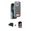MARSİLYAN™- iPhone 15 Pro Max Kılıf Vadi Klasik Serisi - Siyah Buffer Hayalet Cam Ekran Koruyucu + Raze Metal Kamera Lens - LT