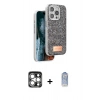 MARSİLYAN™- iPhone 15 Pro Max Kılıf Vadi Klasik Serisi - Siyah Joko Magic 5D Cam + PVD Metal Kamera Lens - GS