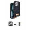 MARSİLYAN™- iPhone 15 Pro Max Kılıf Vadi Klasik Serisi - Siyah Joko Magic 5D Hayalet Cam + PVD Metal Kamera Lens - GI