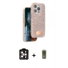 MARSİLYAN™- iPhone 15 Pro Max Kılıf Vadi Klasik Serisi - Siyah Joko Magic 5D Hayalet Cam + PVD Metal Kamera Lens - TU