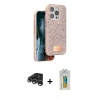 MARSİLYAN™- iPhone 15 Pro Max Kılıf Vadi Klasik Serisi - Siyah Polymer Nano Ekran Koruyucu + Raze Metal Kamera Lens - GS