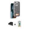 MARSİLYAN™- iPhone 15 Pro Max Kılıf Vadi Klasik Serisi - Siyah Polymer Nano Ekran Koruyucu + Raze Metal Kamera Lens - GS