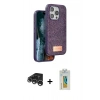 MARSİLYAN™- iPhone 15 Pro Max Kılıf Vadi Klasik Serisi - Siyah Polymer Nano Ekran Koruyucu + Raze Metal Kamera Lens - GS