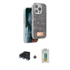 MARSİLYAN™- iPhone 15 Pro Max Kılıf Vadi Klasik Serisi - Siyah Polymer Nano Ekran Koruyucu + Raze Metal Kamera Lens - LT