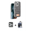 MARSİLYAN™- iPhone 15 Pro Max Kılıf Vadi Klasik Serisi - Siyah Vanessa Magic Cam + PVD Metal Kamera Lens - LT