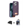 MARSİLYAN™- iPhone 15 Pro Max Kılıf Vadi Klasik Serisi - Siyah Vanessa Magic Cam + Raze Metal Kamera Lens - TMGI