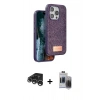 MARSİLYAN™- iPhone 15 Pro Max Kılıf Vadi Klasik Serisi - Siyah Vanessa Magic Hayalet Cam + Raze Metal Kamera Lens - GS